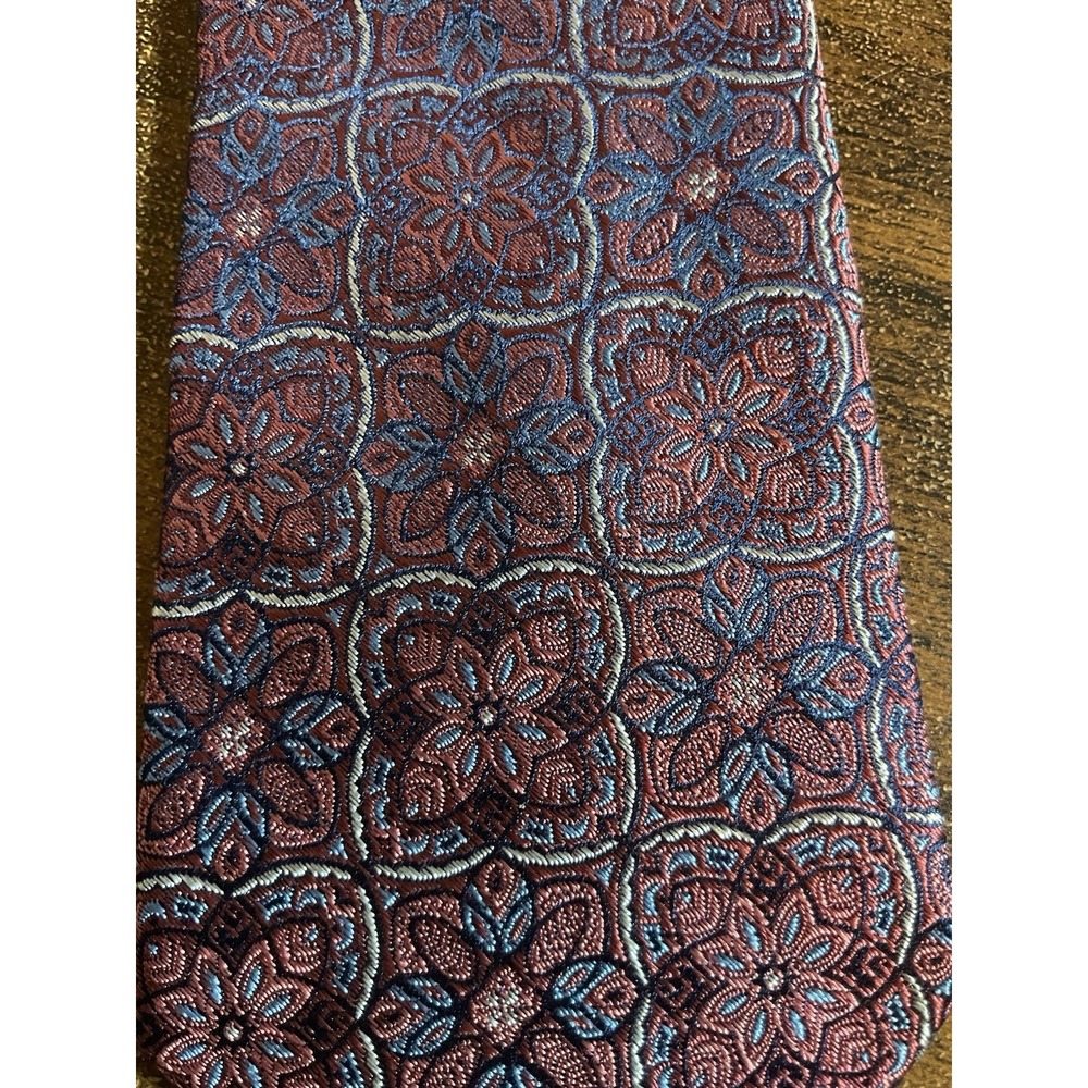 Men's Pronto Uomo Pink Floeral Necktie 100% Silk